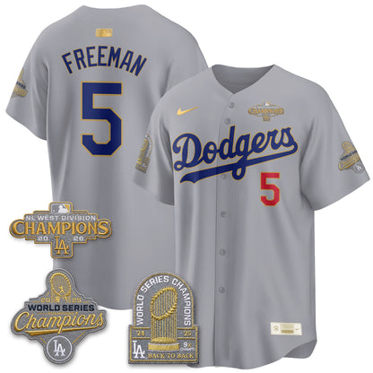 LAD 2026 NL West Champs Gold Vapor Jersey- Stitched