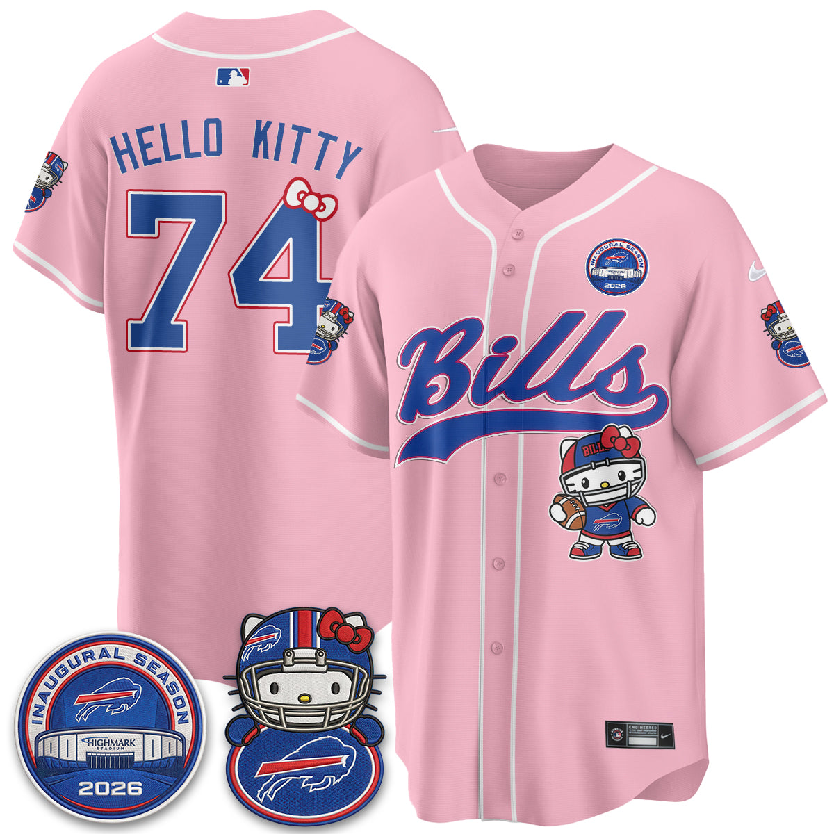 BUF x Meow  Vapor Baseball Jersey - Stitched
