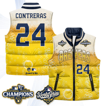 MIL "Pitcher & Pint" 2026 NL Champions Puffer Vest - Printed