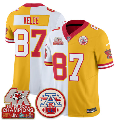 Kansas City Chiefs Throwback Split Vapor Jersey - Stitched
