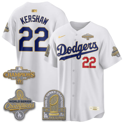 LAD 2026 NL West Champs Gold Vapor Jersey- Stitched