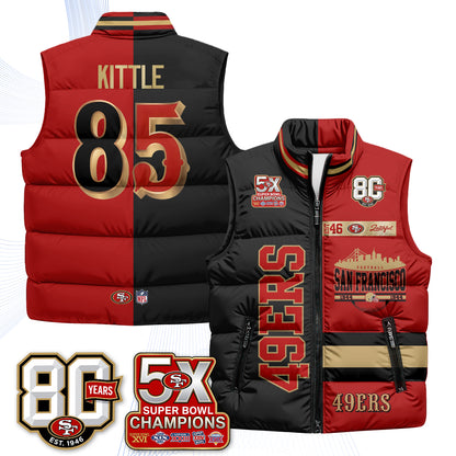 San Francisco 49ers Faithful to The Bay Puffer Vest - Printed