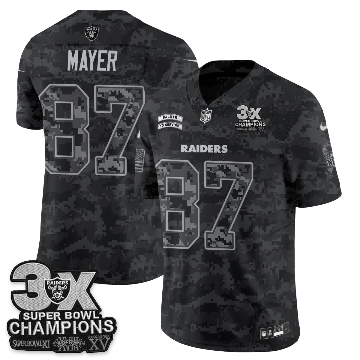 Las Vegas Raiders 2026 Salute to Service V2 Vapor Jersey - Stitched