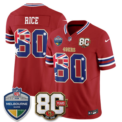 San Francisco 49ers Melbourne Game 2026 Vapor Jersey - Stitched