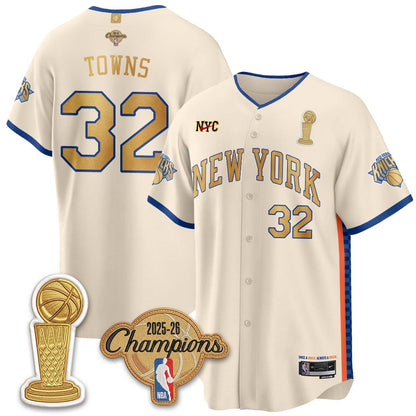 New York Knicks Champions Night Baseball Vapor Jersey - Stitched