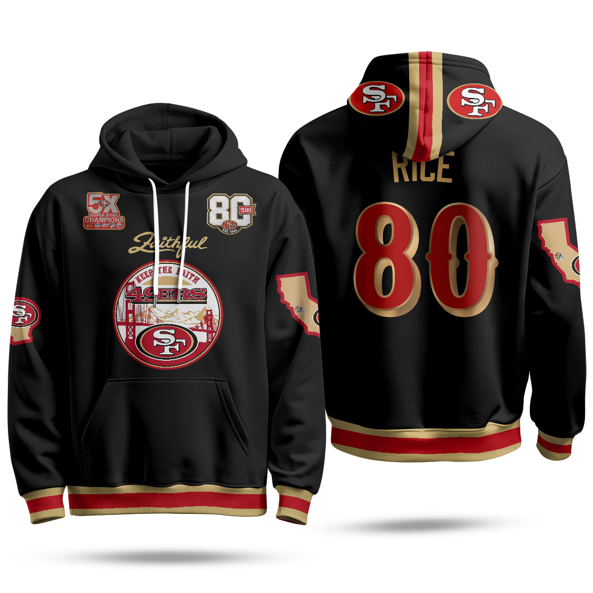 San Francisco 49ers Faithful to The Bay Hoodie - Stitched
