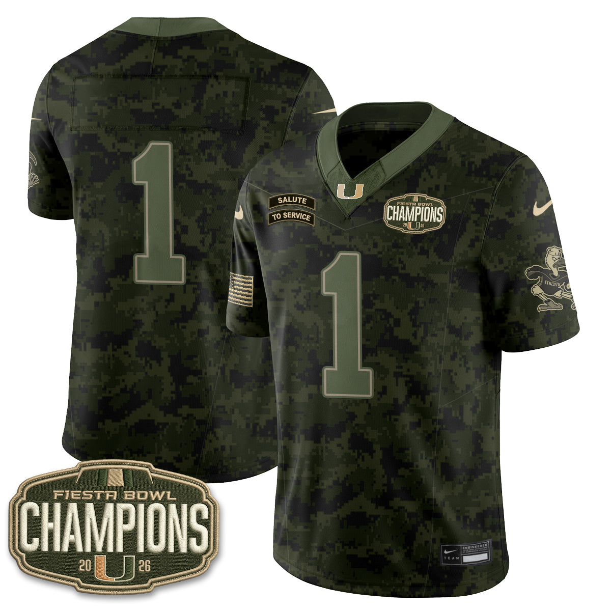 Miami Hurricanes 2026 Salute to Service Vapor Jersey - Stitched