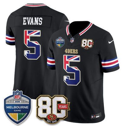 San Francisco 49ers Melbourne Game 2026 Vapor Jersey - Stitched