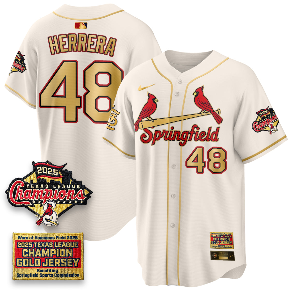 STL Springfield's Championship Gold Limited Jerseys - Stitched