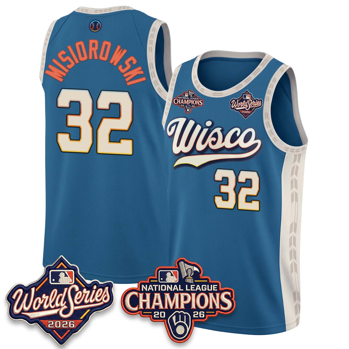MIL 2026 NL Champions Basketball Jersey - Stitched