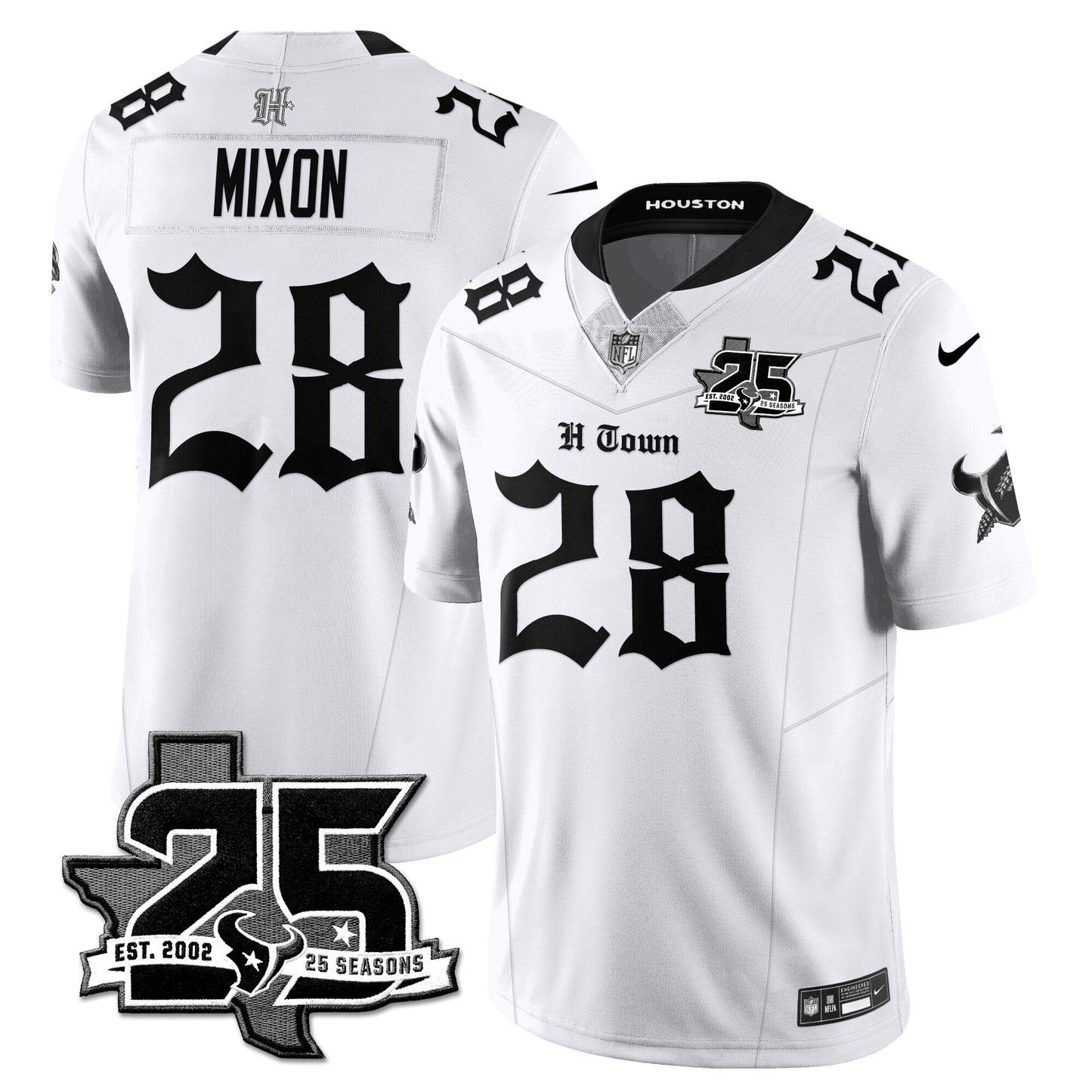 HOU 25th Seasons in 2026 Gothic Vapor Gold Edition Limited Jersey - All Stitched