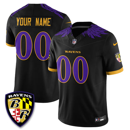 Baltimore Ravens Halloween Edition Vapor Custom Jersey - Stitched