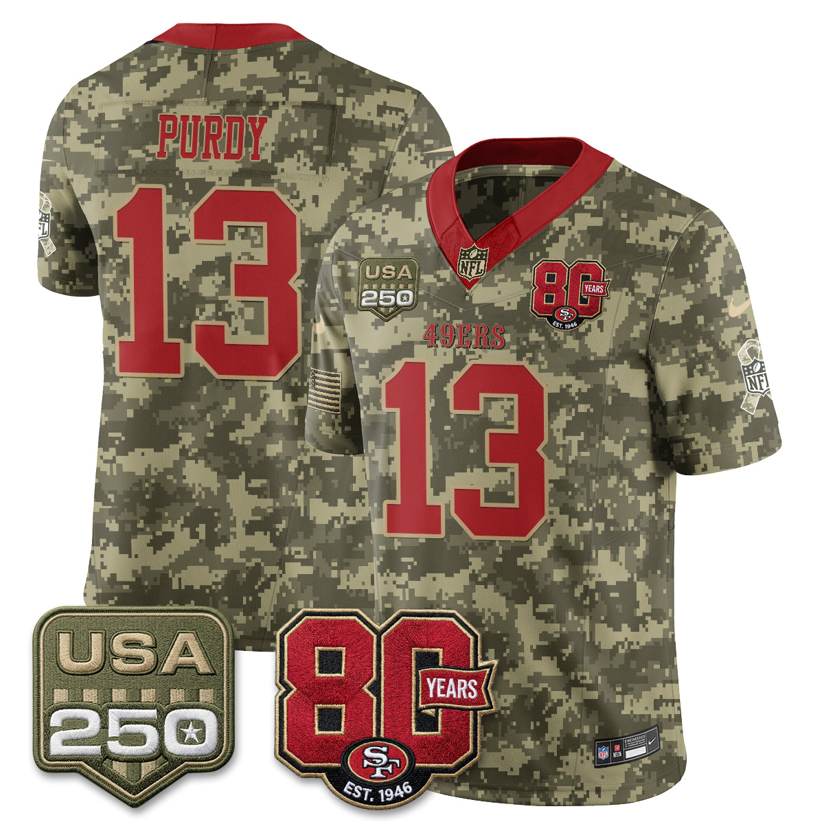 San Francisco 49ers 2026 Salute to Service Edition Vapor Jersey - Stitched