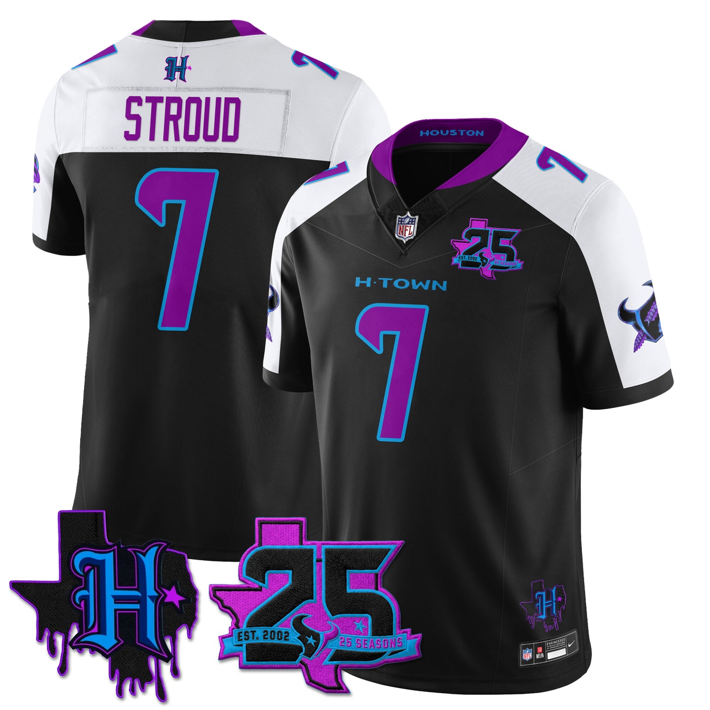 HOU 25th Seasons in 2026 DJ Screw Vapor Limited Jersey - All Stitched