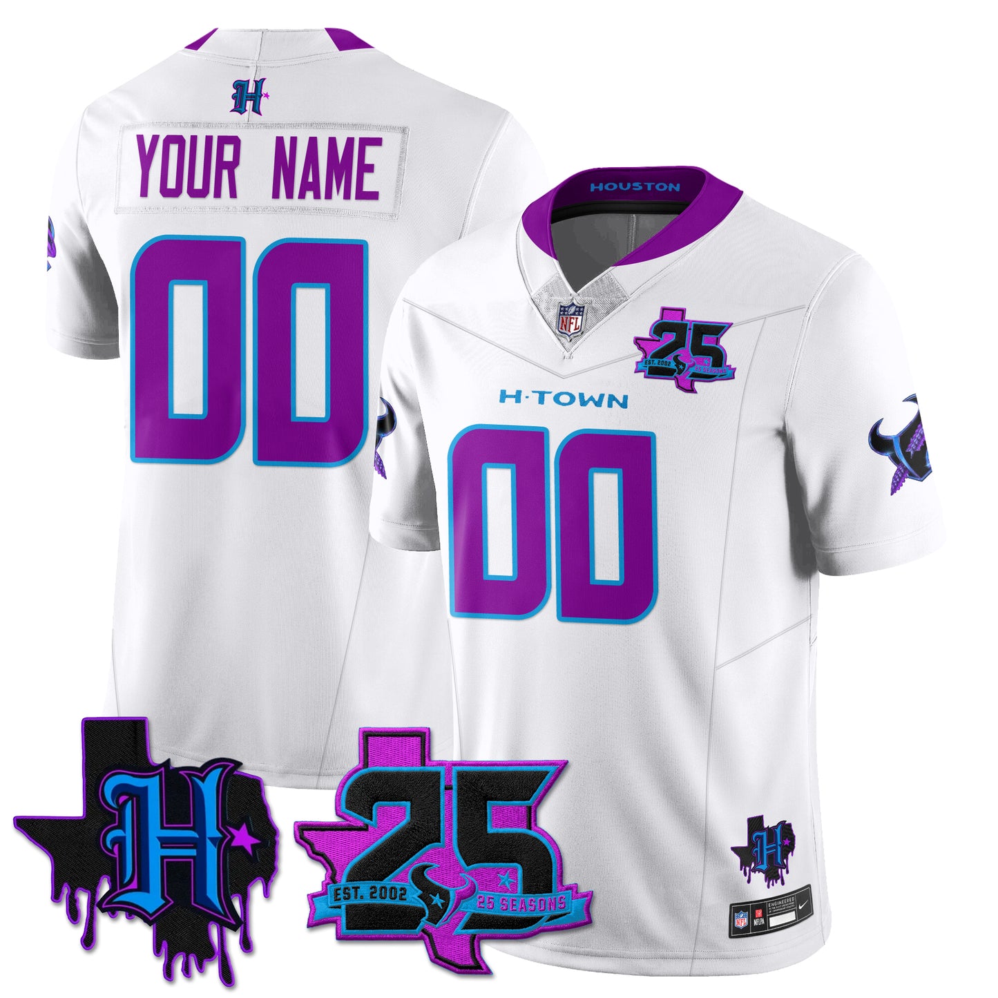 HOU 25th Seasons in 2026 DJ Screw Vapor Custom Limited Jersey - All Stitched