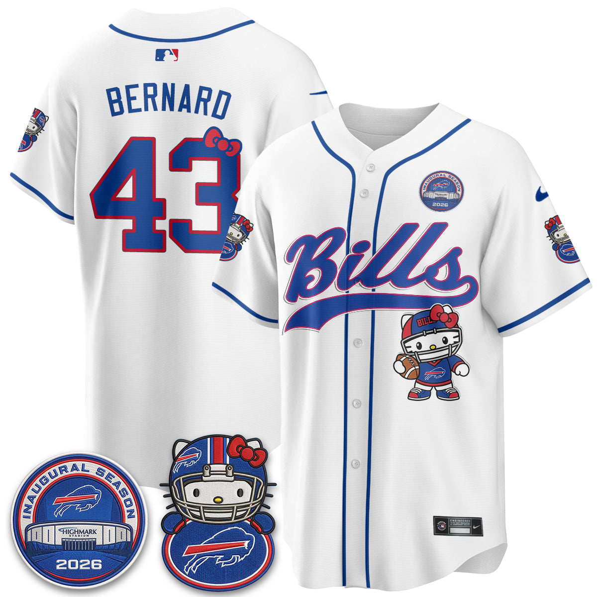 BUF x Meow  Vapor Baseball Jersey - Stitched