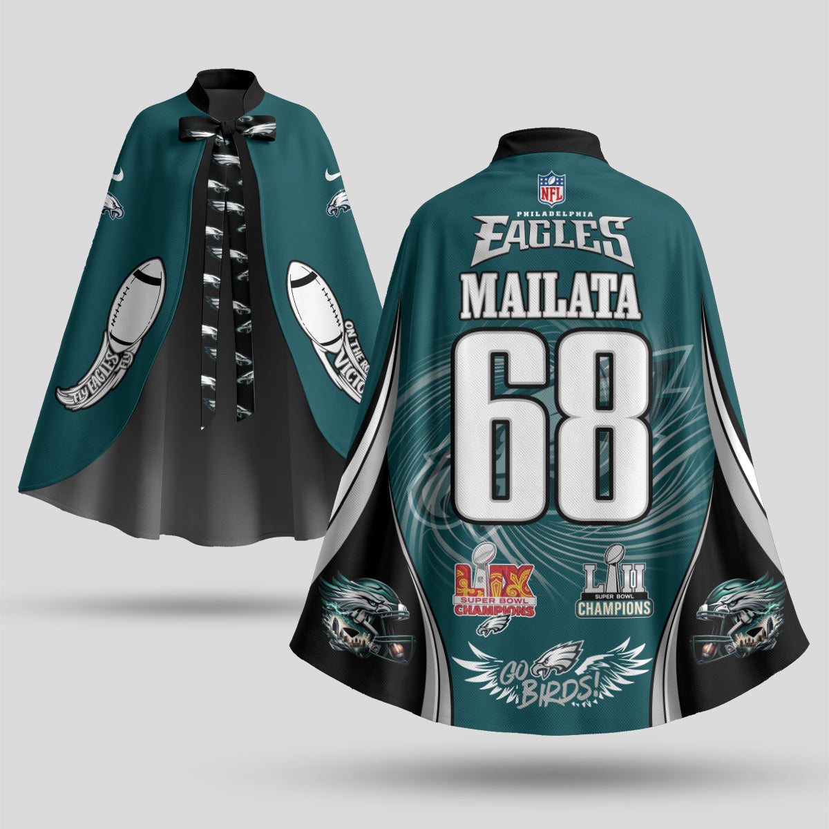 PHI Champions Edition Strap Shawl Cape - Printed