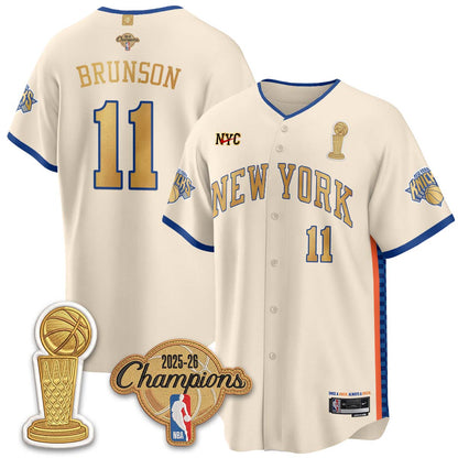 New York Knicks Champions Night Baseball Vapor Jersey - Stitched
