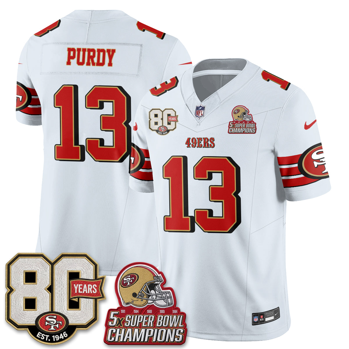 San Francisco 49ers Throwback Vapor Jersey - Stitched