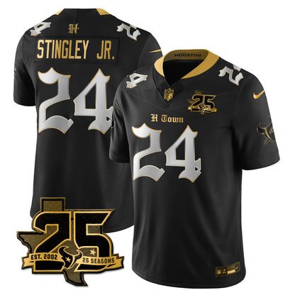 HOU 25th Seasons in 2026 Gothic Vapor Gold Edition Limited Jersey - All Stitched