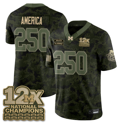Michigan Wolverines 2026 Salute to Service Vapor Jersey - Stitched