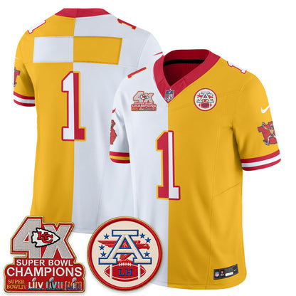 Kansas City Chiefs Throwback Split Vapor Jersey - Stitched