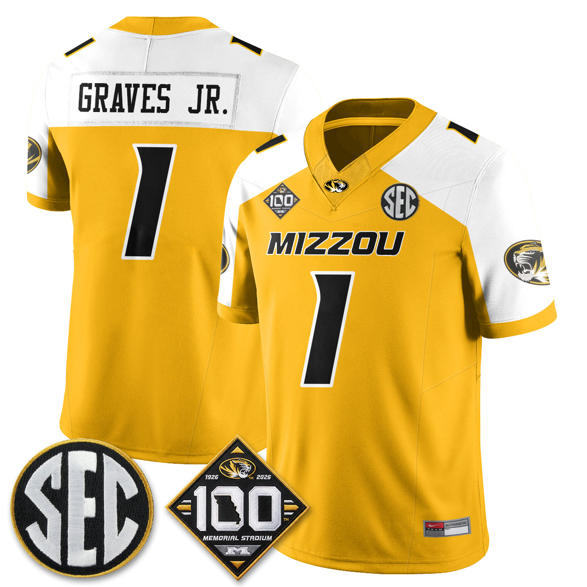 MIZZ 100th Anniversary of Memorial Stadium Vapor Jersey - Stitched