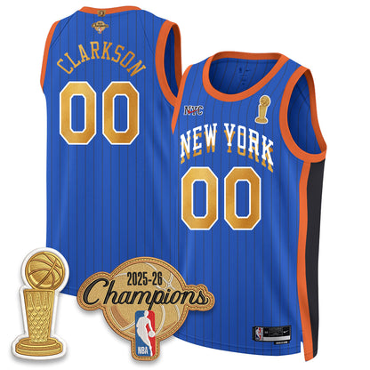 New York Knicks Champions Night Vapor Jersey - Stitched