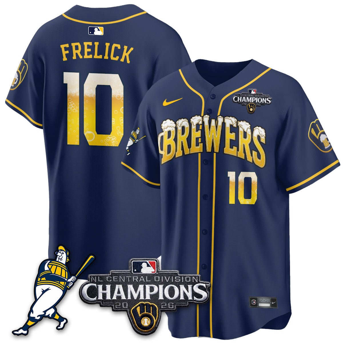 Milwaukee Brewers 2026 NL Division Champs Vapor Jersey V2- Stitched