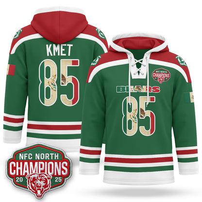 CHI 2026 Mexico NFC North Champions 2025 Patch Hockey Hoodie - Stitched
