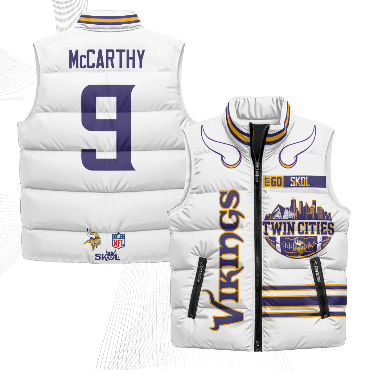MIN Twin City Puffer Vest - Printed