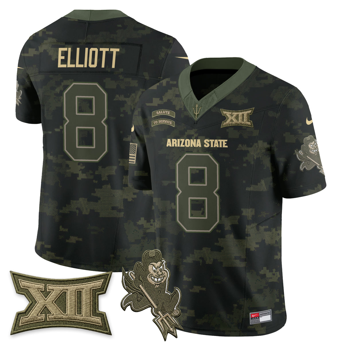 Arizona State Sun Devils 2026 Salute to Service Vapor Jersey - Stitched