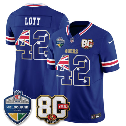 San Francisco 49ers Melbourne Game 2026 Vapor Jersey - Stitched
