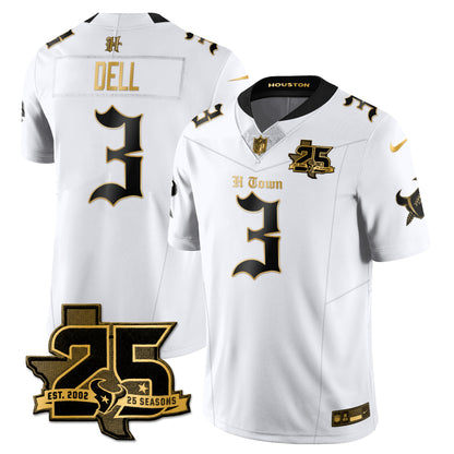 HOU 25th Seasons in 2026 Gothic Vapor Gold Edition Limited Jersey - All Stitched