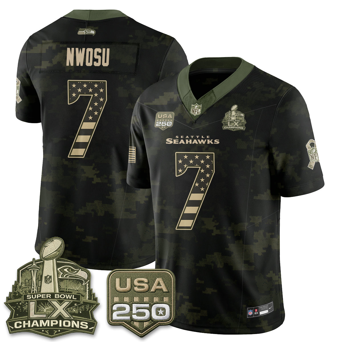 Seattle Seahawks 2026 Salute to Service Edition Vapor Jersey - Stitched