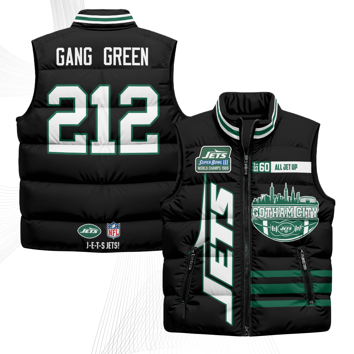 NYJ Gotham City Puffer Vest - Printed
