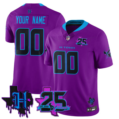HOU 25th Seasons in 2026 DJ Screw Vapor Custom Limited Jersey - All Stitched