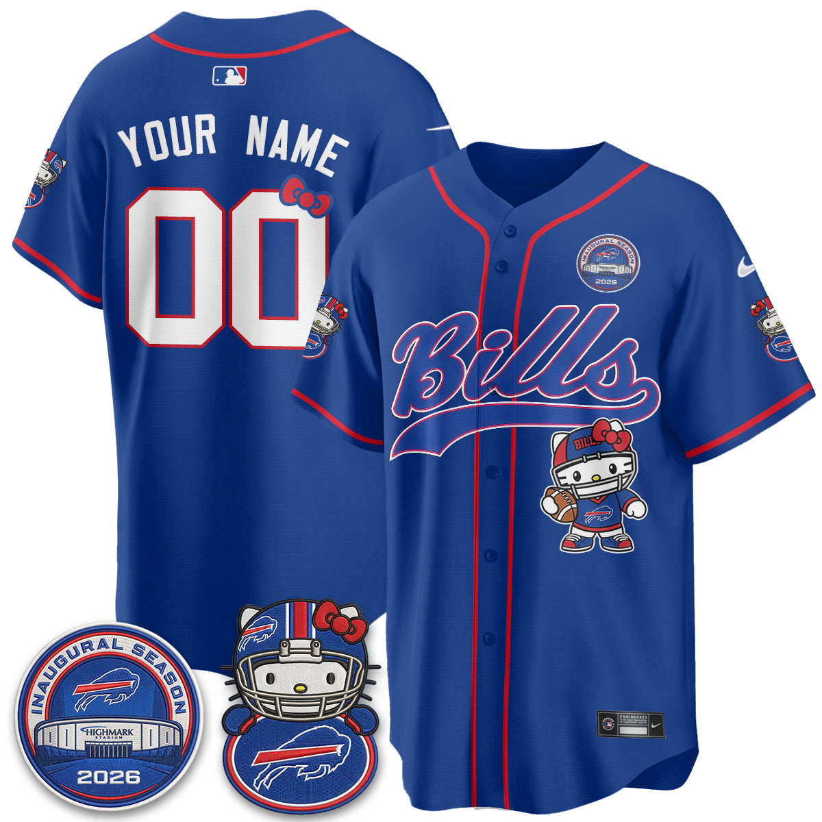 BUF x Meow  Vapor Custom Baseball Jersey - Stitched