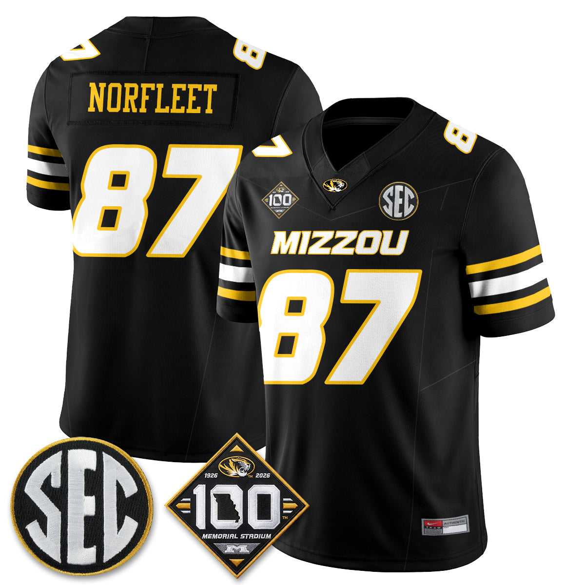 MIZZ 100th Anniversary of Memorial Stadium Vapor Jersey - Stitched