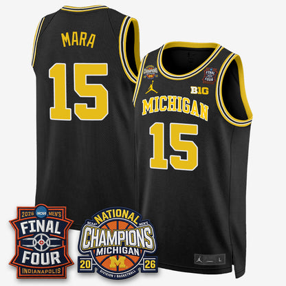 MICH Men's Basketball National Champions Big Text Limited Vapor Jersey - All Stitched
