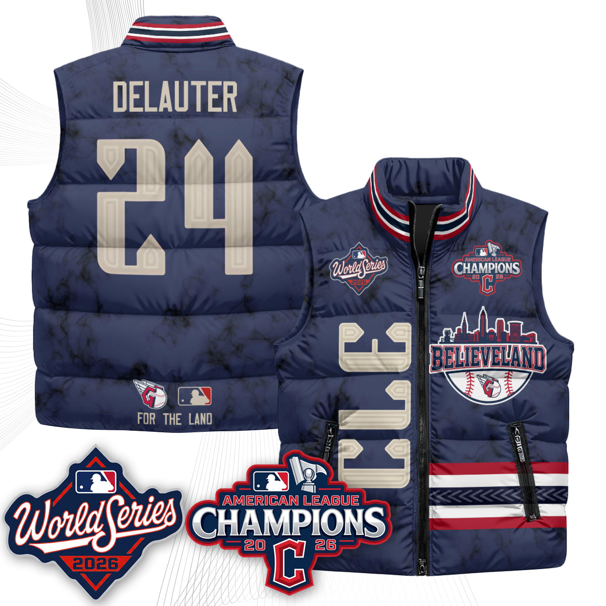 CLE 2026 AL Champions Puffer Vest - Printed