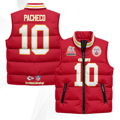 Kansas City Chiefs 4X Champs Gold Edition Puffer Vest - Printed
