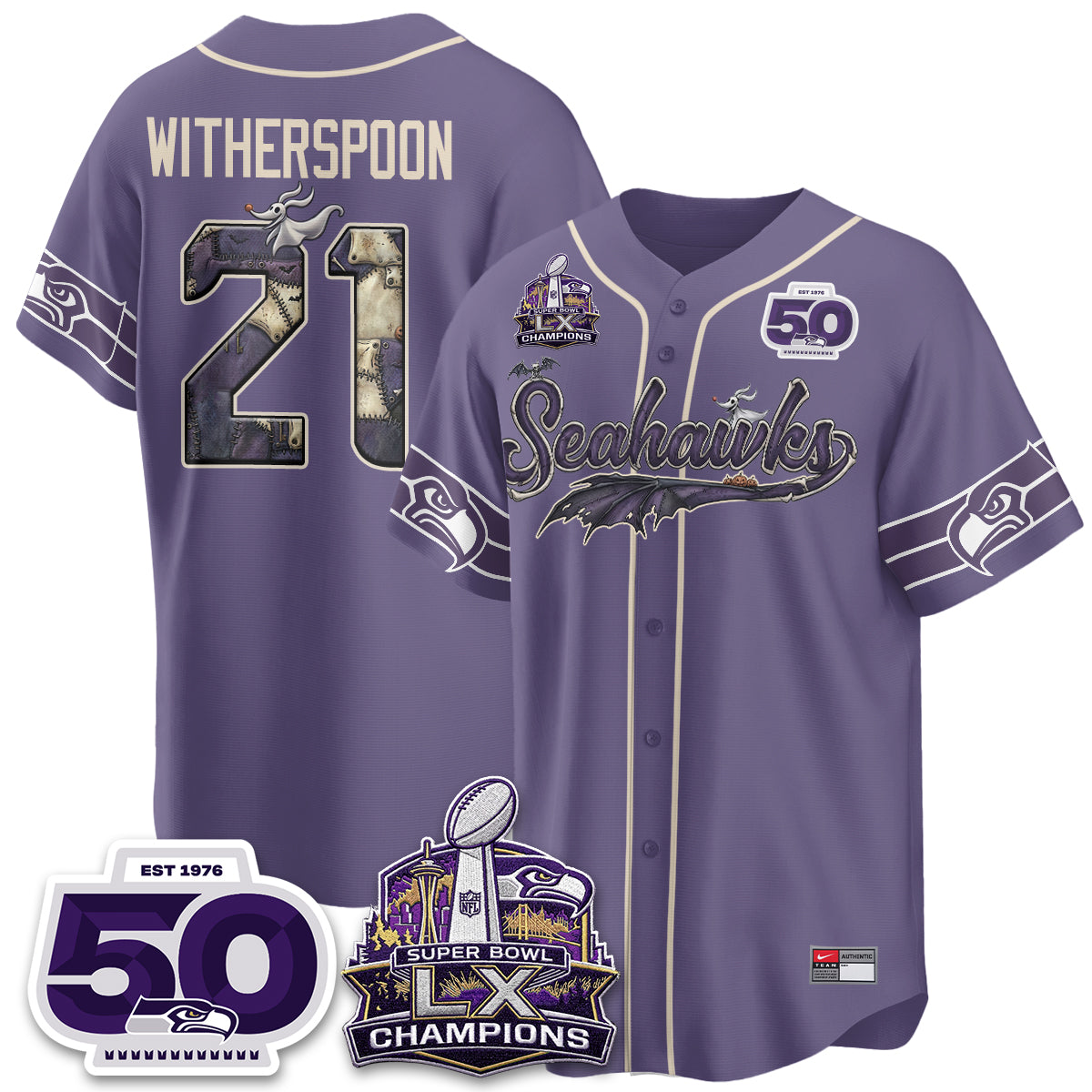 Seattle Seahawks 2026 Nightmare Edition Vapor Baseball Jersey - Stitched