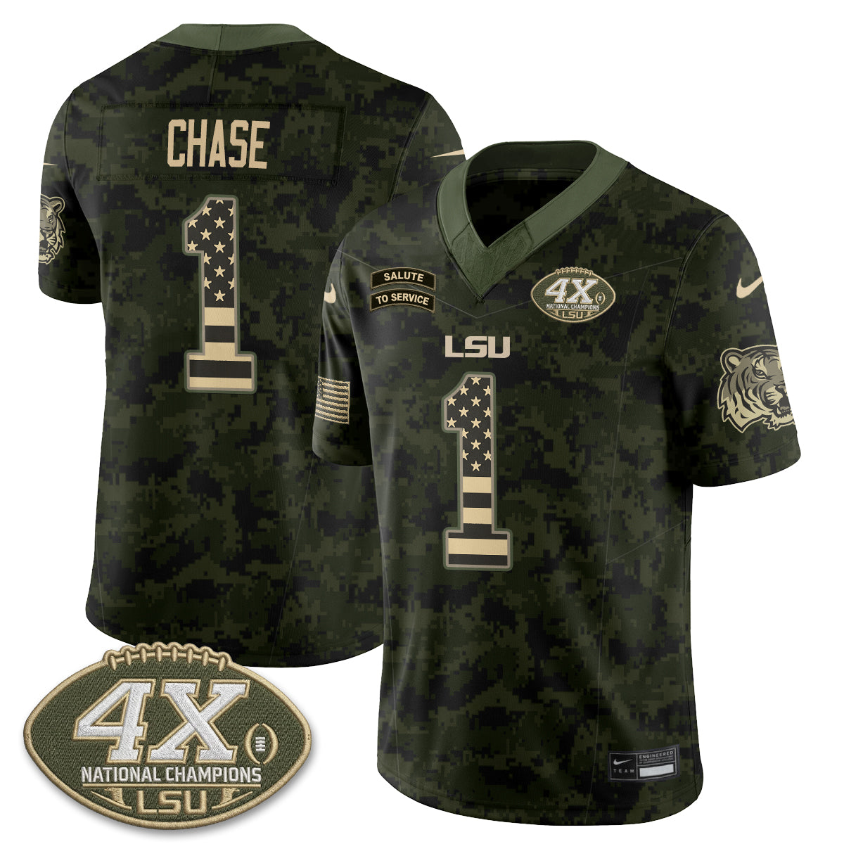 LSU Tigers 2026 Salute to Service Vapor Jersey - Stitched