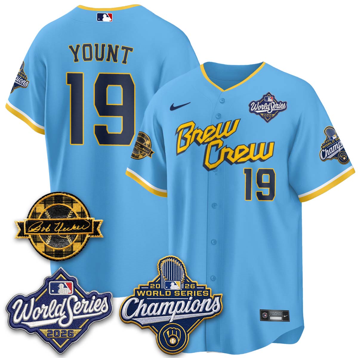 MIL 2026 WS Champions - Bob Uecker Patch Vapor Jersey - Stitched