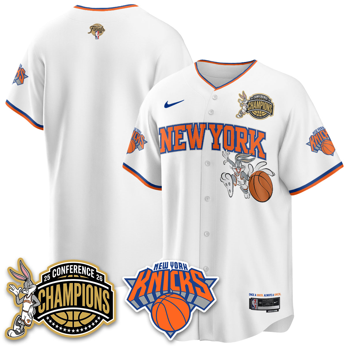 New York Knicks 2026 NBA Finals x Bunny Vapor Jersey V2- Stitched