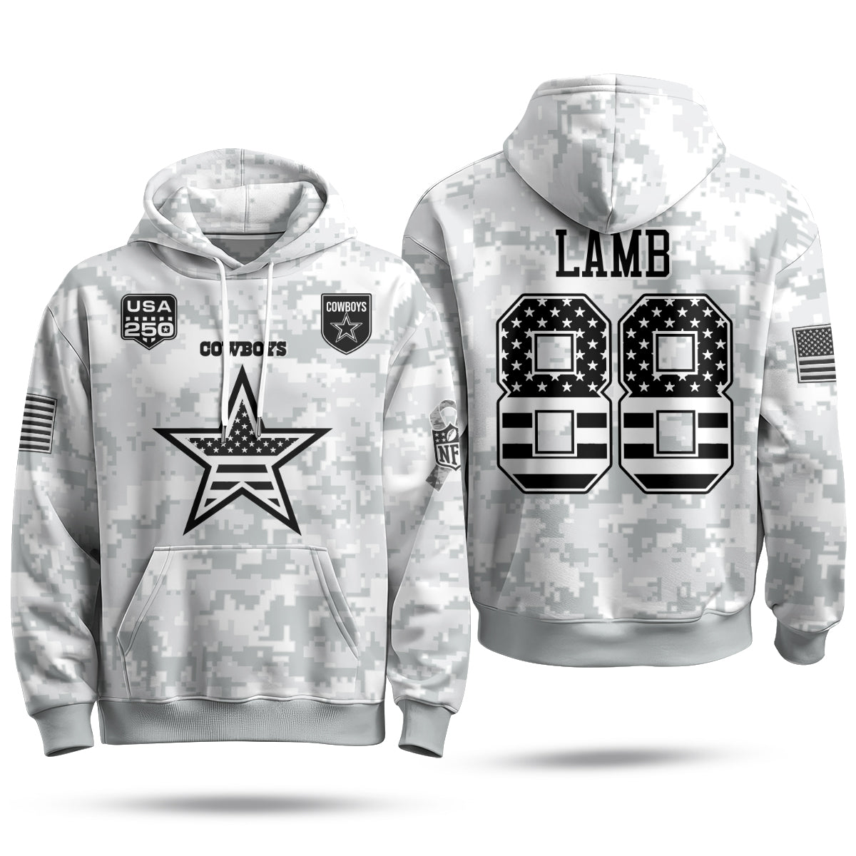 DAL 2026 Salute To Service Edition Pullover Hoodie - Printed