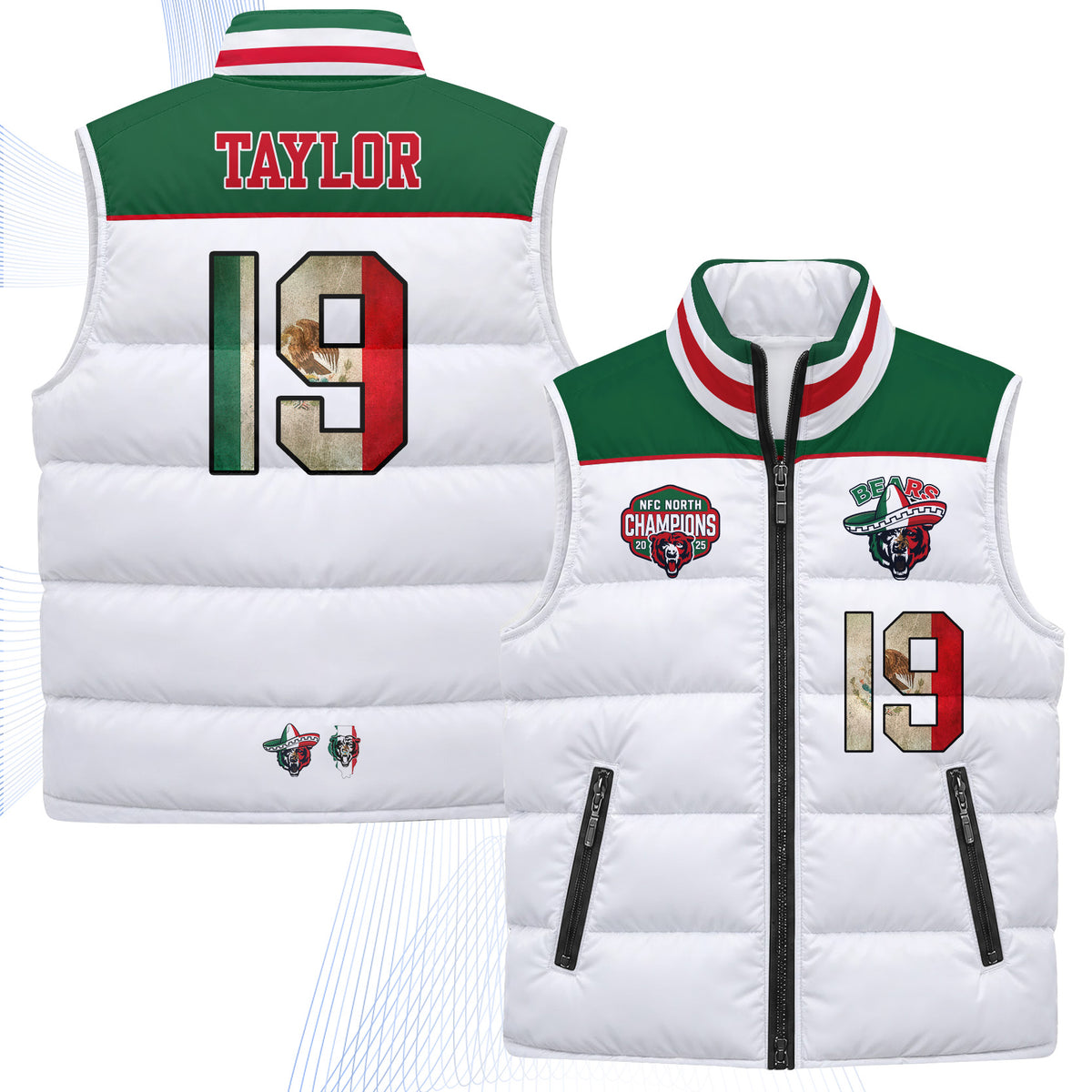 CHI Mexico Style Puffer Vest - Printed V2