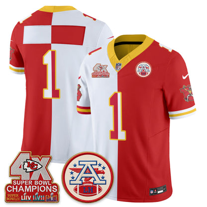 Kansas City Chiefs Throwback Split Vapor Jersey - Stitched