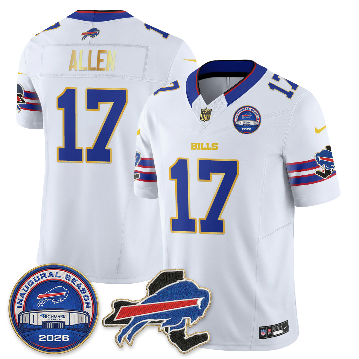BUF 2026 Gold Trim Edition Vapor Jersey - Stitched